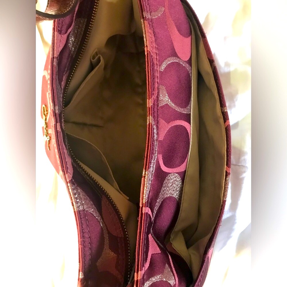 🎉HP🎉Coach Rare Signature 2-In-1 Crossbody 3-Tone Ox Blood Patton Leather Purse - Picture 17 of 17
